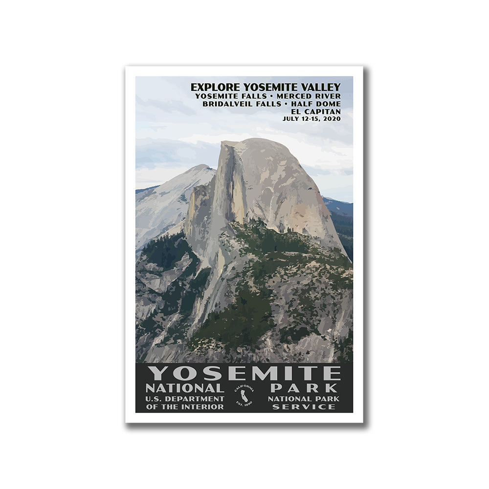 Yosemite Naitonal Park Poster Half Dome personalized