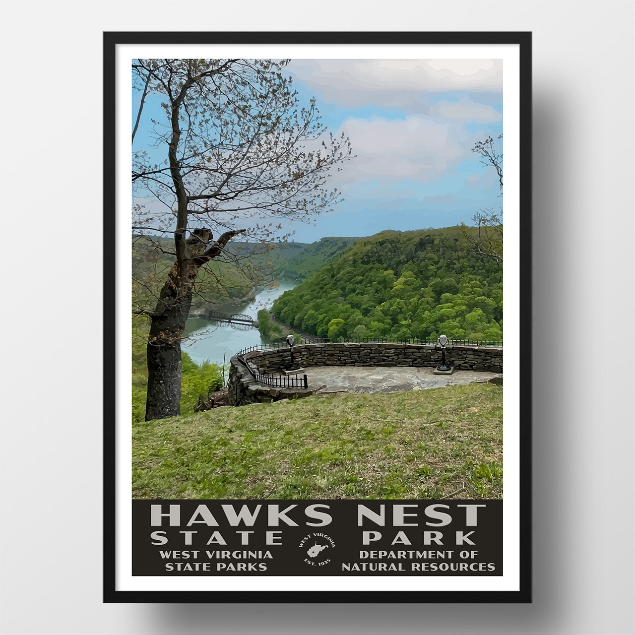 Hawks Nest State Park Poster - WPA (Scenic Overlook)