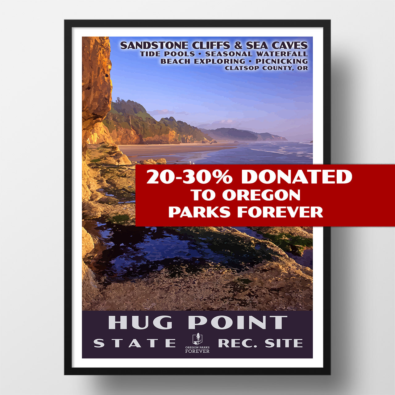 Hug Point State Recreation Area Poster - WPA (Ocean View) - OPF