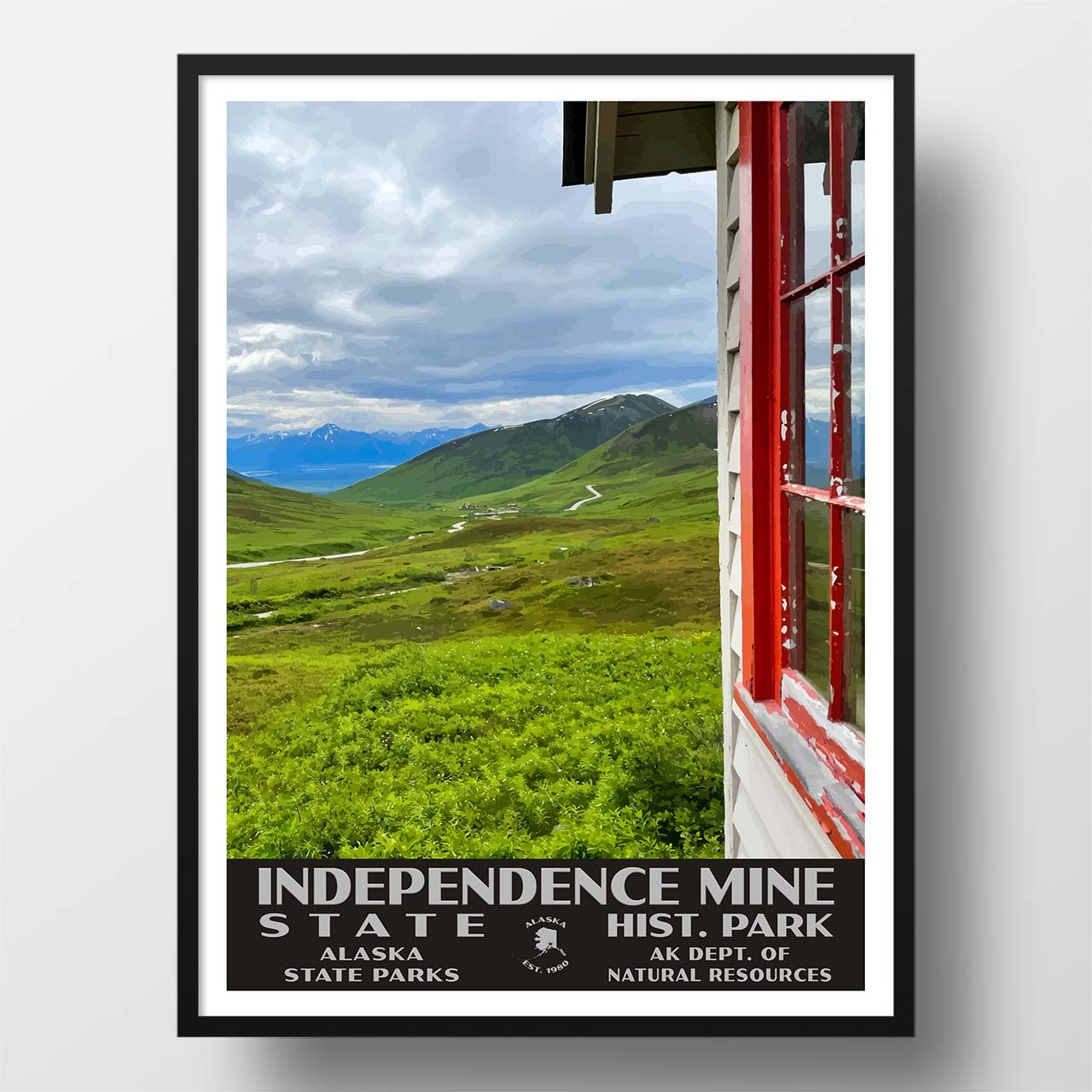 Indpendence Mine State Historical Park Poster-WPA (View from Office) (Alaska State)