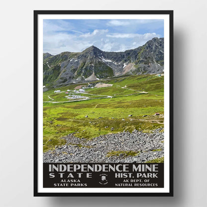 Indpendence Mine State Historical Park Poster-WPA (from Above) (Alaska State)