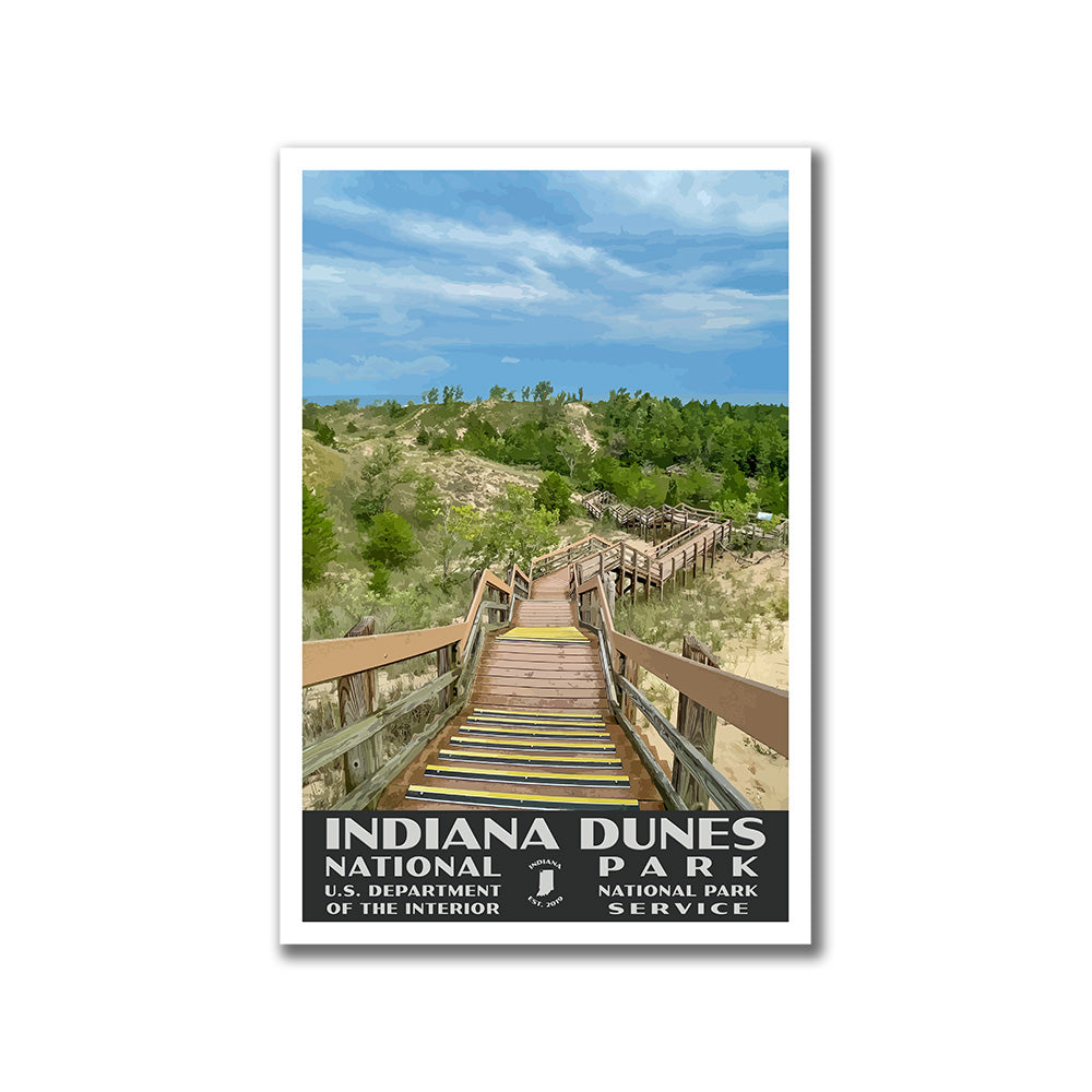Indiana Dunes National Park Poster-WPA (Dunes Succession)