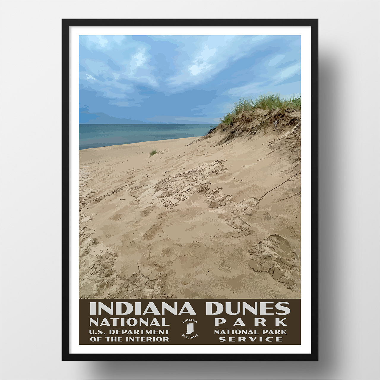 Indiana Dunes National Park Poster-WPA (West Beach)
