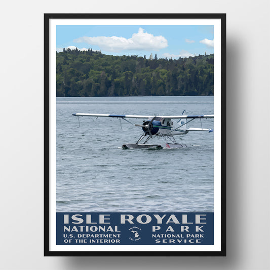 Isle Royale National Park Poster-WPA (Seaplane)