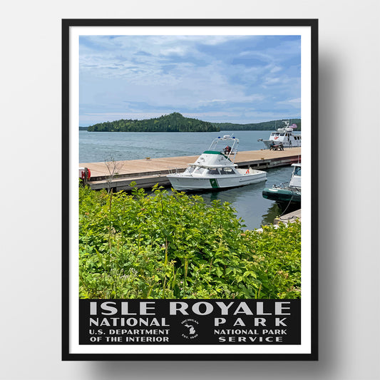Isle Royale National Park Poster-WPA (Windigo Docks)