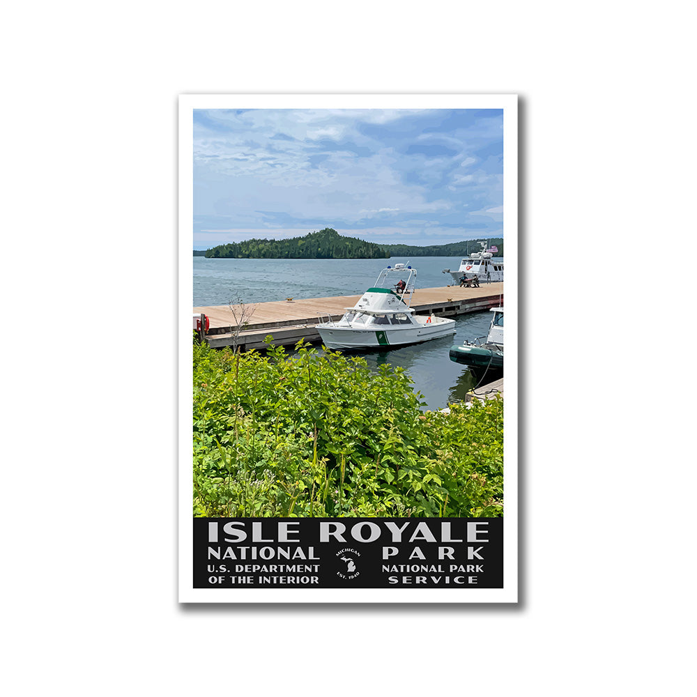 Isle Royale National Park Poster-WPA (Windigo Docks)