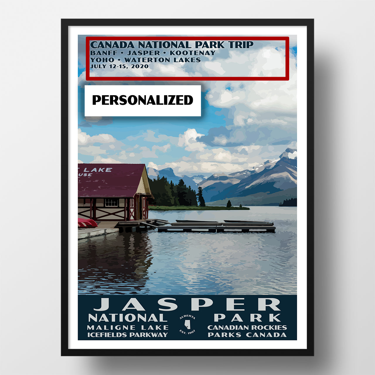 Jasper National Park Poster Personalized