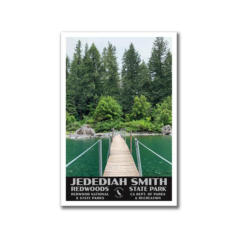 Jedediah Smith Redwoods State Park Poster-WPA (Bridge)