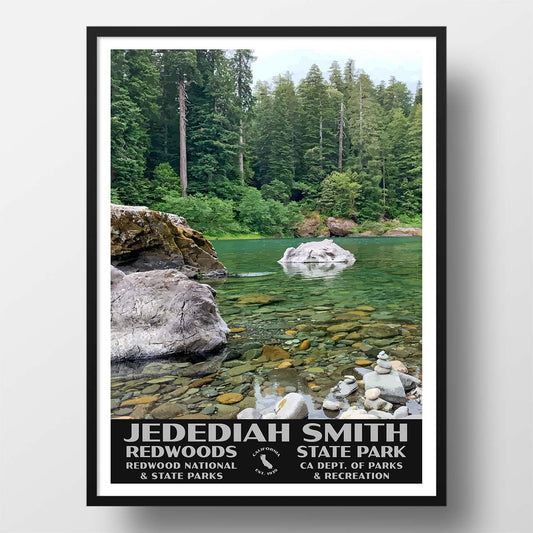 Jedediah Smith Redwoods State Park Poster-WPA (River)