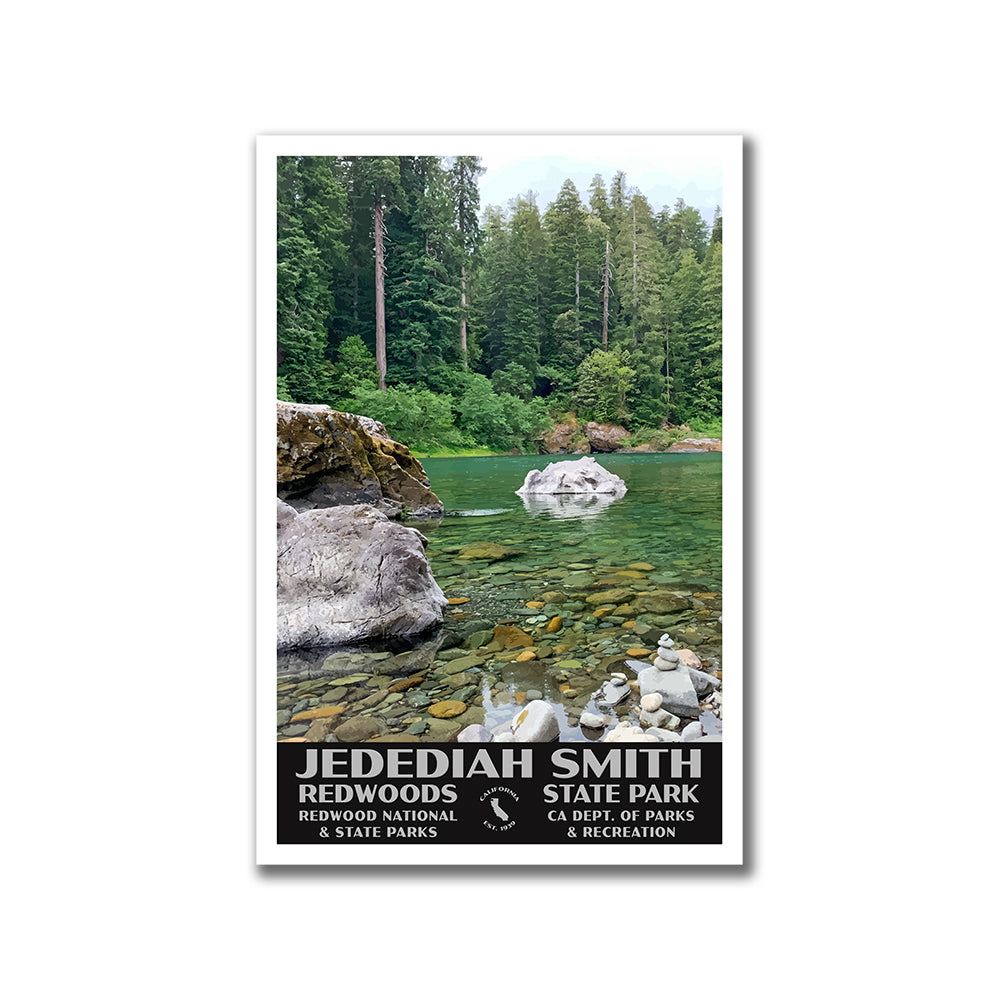 Jedediah Smith Redwoods State Park Poster-WPA (River)