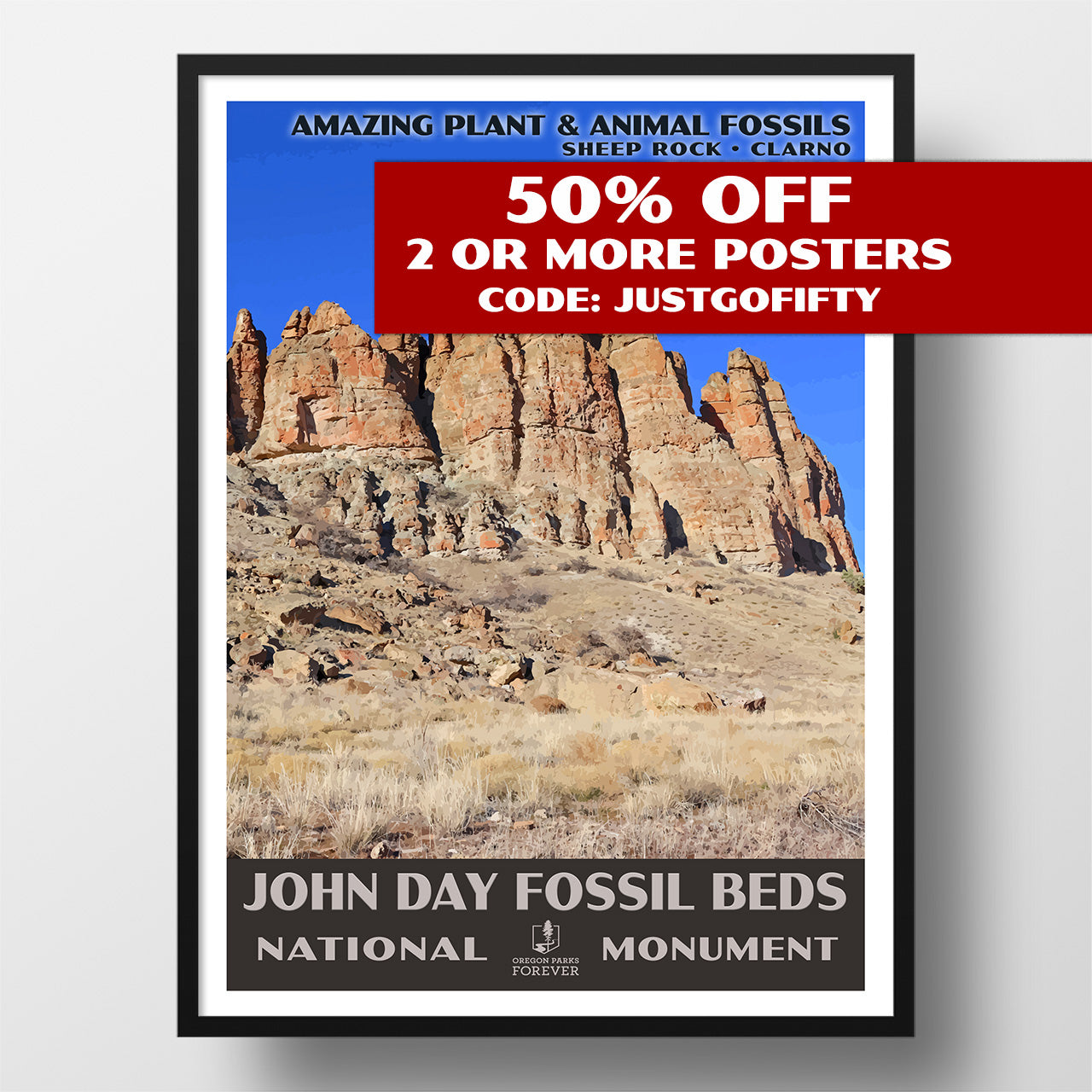 John Day Fossil Beds National Monument Poster - WPA (City of Fossil) - OPF