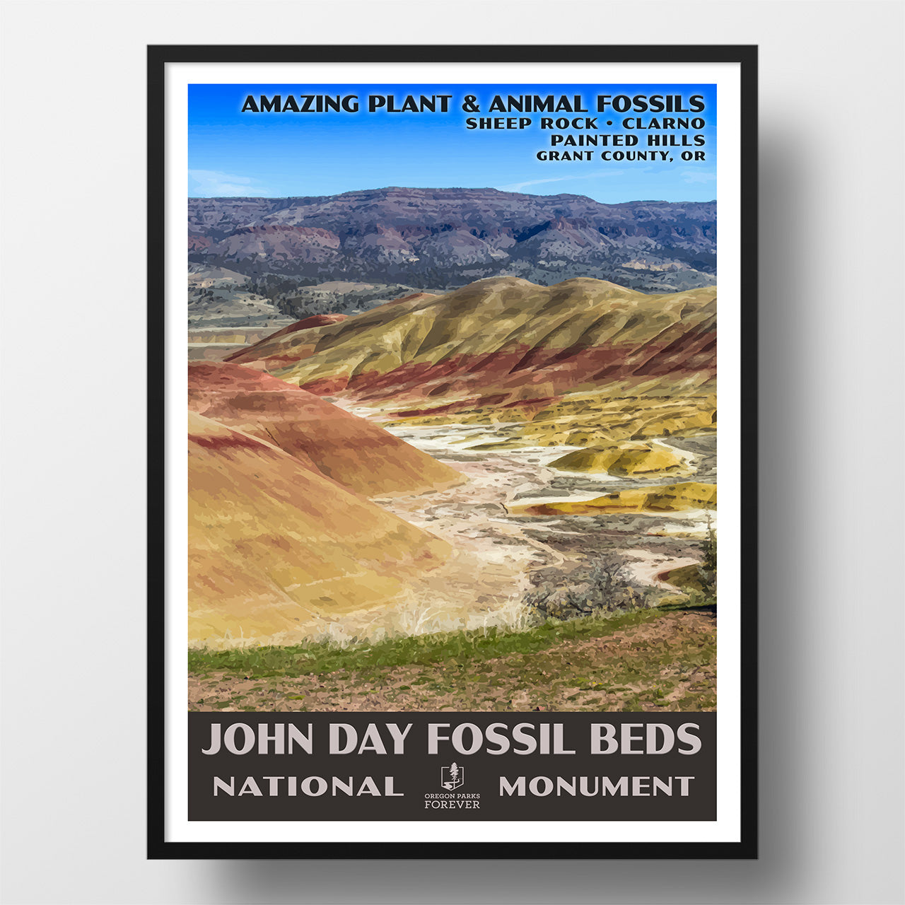 John Day Fossil Beds National Monument Poster - WPA (Painted Hills Unit) - OPF