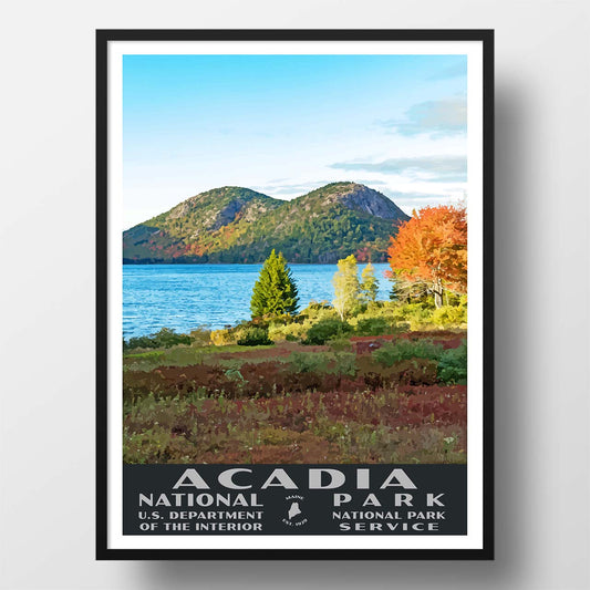 Acadia National Park Poster - WPA (Jordan Pond in Fall)