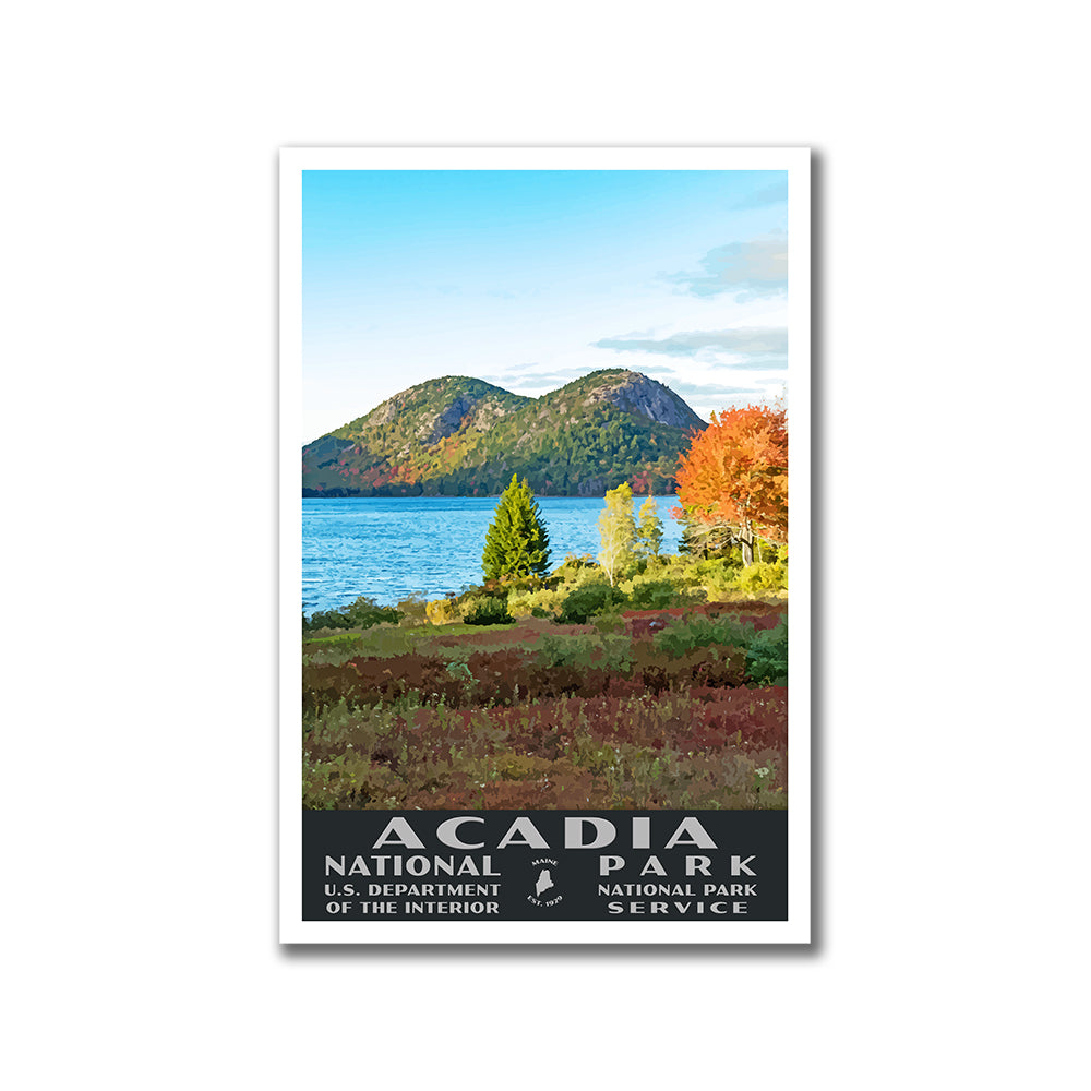 Acadia National Park Poster - WPA (Jordan Pond in Fall)
