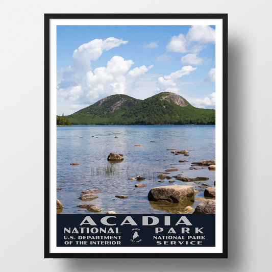 Acadia National Park Poster of Jordan Pond (WPA Style)