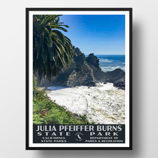 Julia Pfeiffer Burns State Park Poster-WPA (McWay Cove)