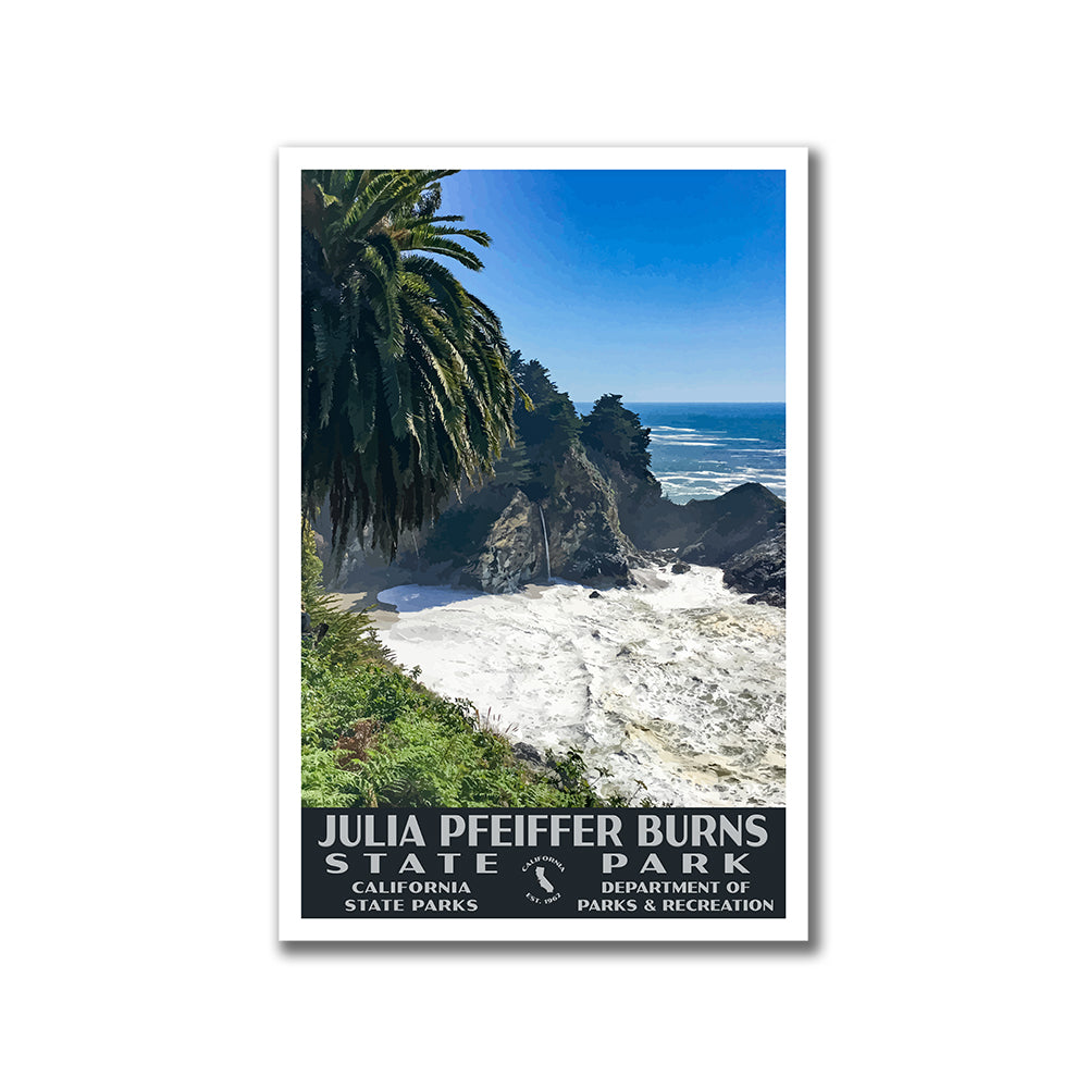 Julia Pfeiffer Burns State Park Poster-WPA (McWay Cove)