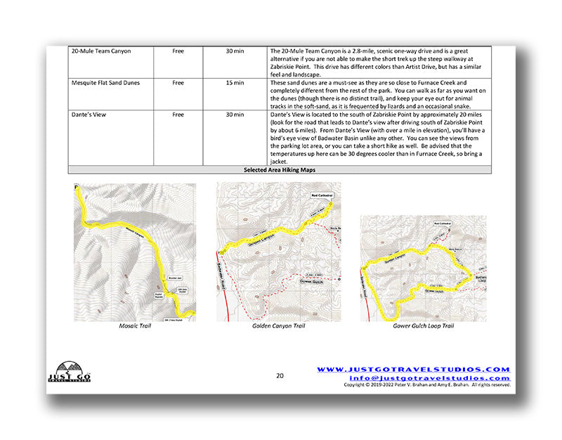 Death Valley National Park Itinerary (Digital Download)