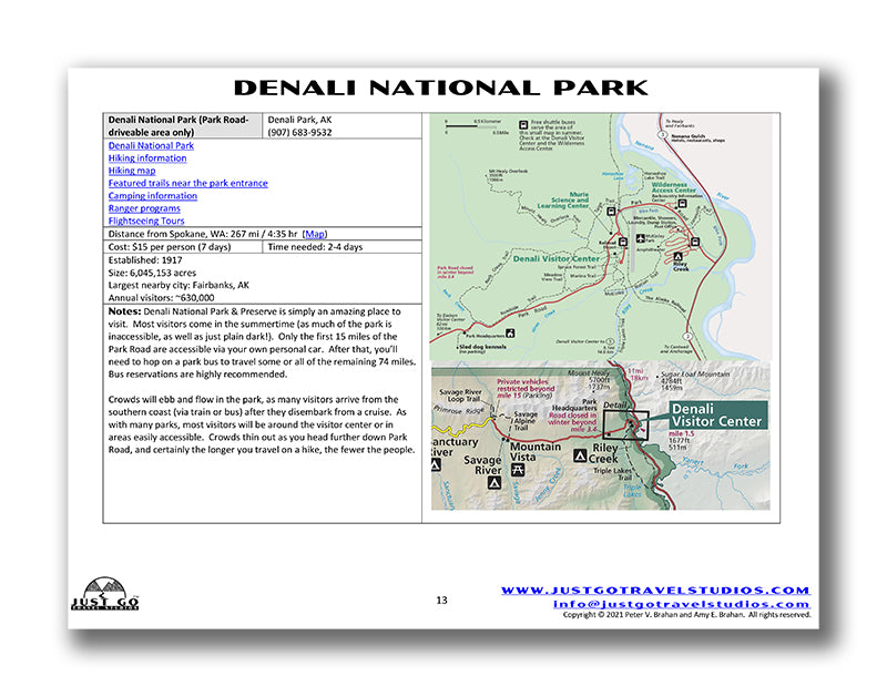 Denali National Park Itinerary (Digital Download)