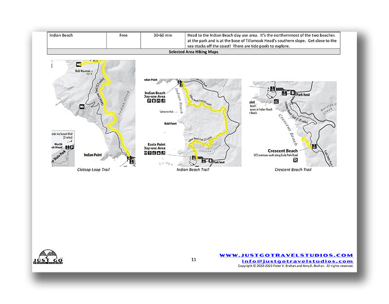 Ecola State Park Itinerary (Digital Download)