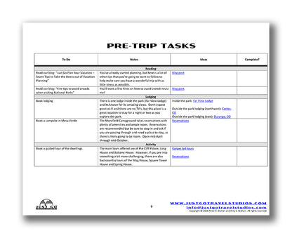 Mesa Verde National Park Itinerary (Digital Download)
