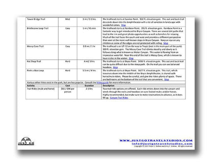 Utah National Parks Itinerary (Digital Download)