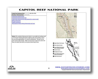 Capitol Reef National Park Itinerary (Digital Download)