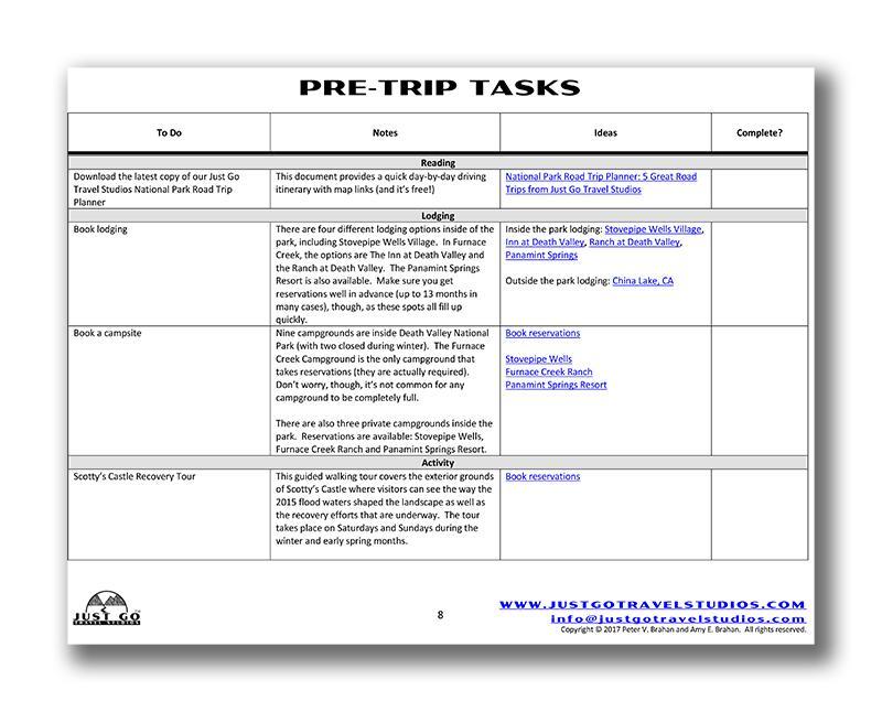 Death Valley National Park Itinerary (Digital Download)