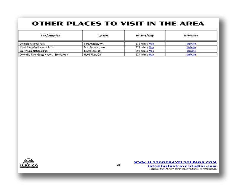 Mount Rainier National Park Itinerary (Digital Download)