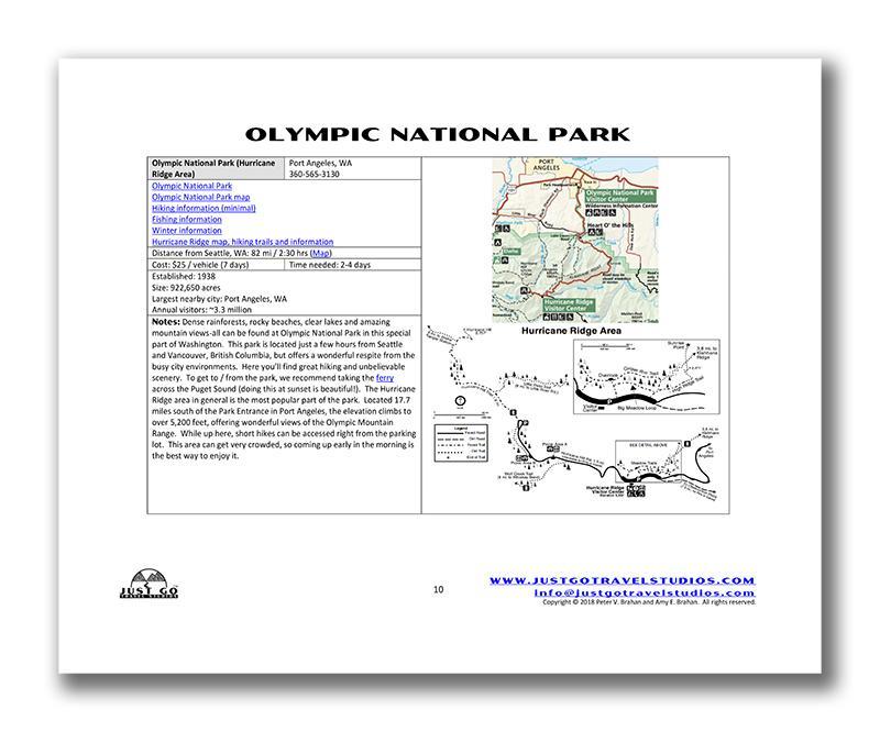 Olympic National Park Itinerary (Digital Download)