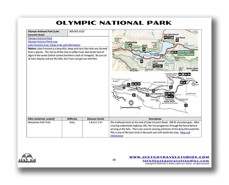 Olympic National Park Itinerary (Digital Download)