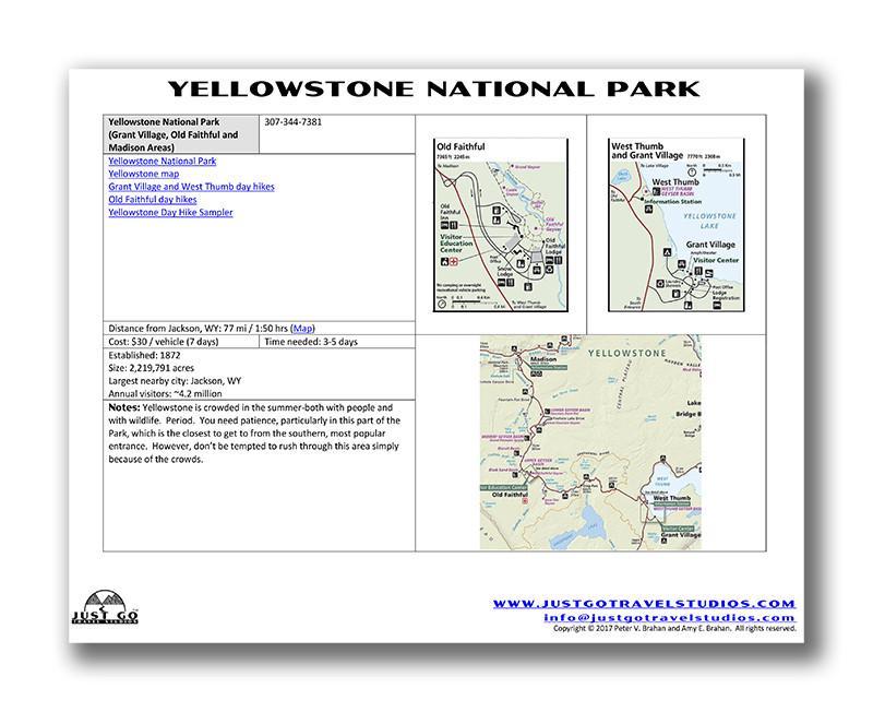 Yellowstone and Grand Teton National Parks Itinerary (Digital Download)