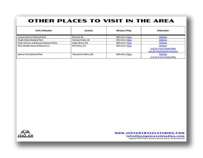 Yosemite National Park Itinerary (Digital Download)