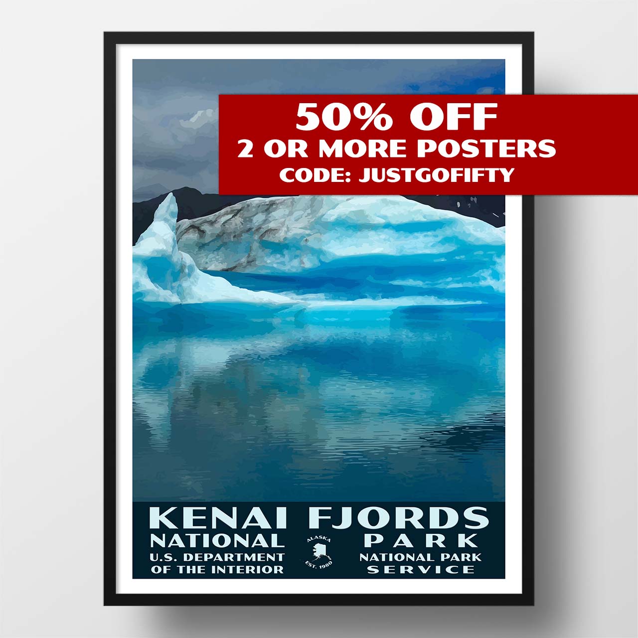 Kenai Fjords national park poster