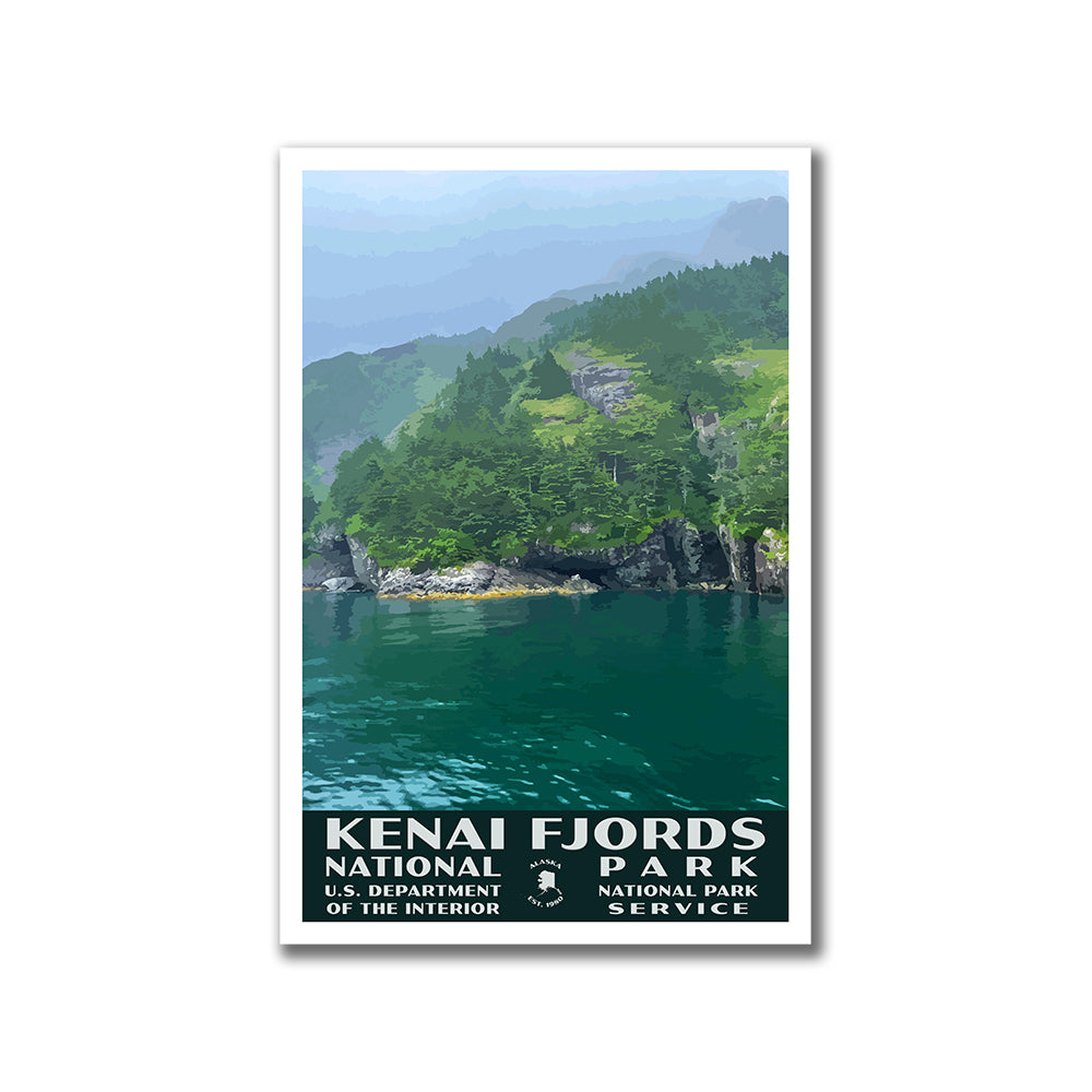 Kenai Fjords National Park Poster-WPA (On the Water)