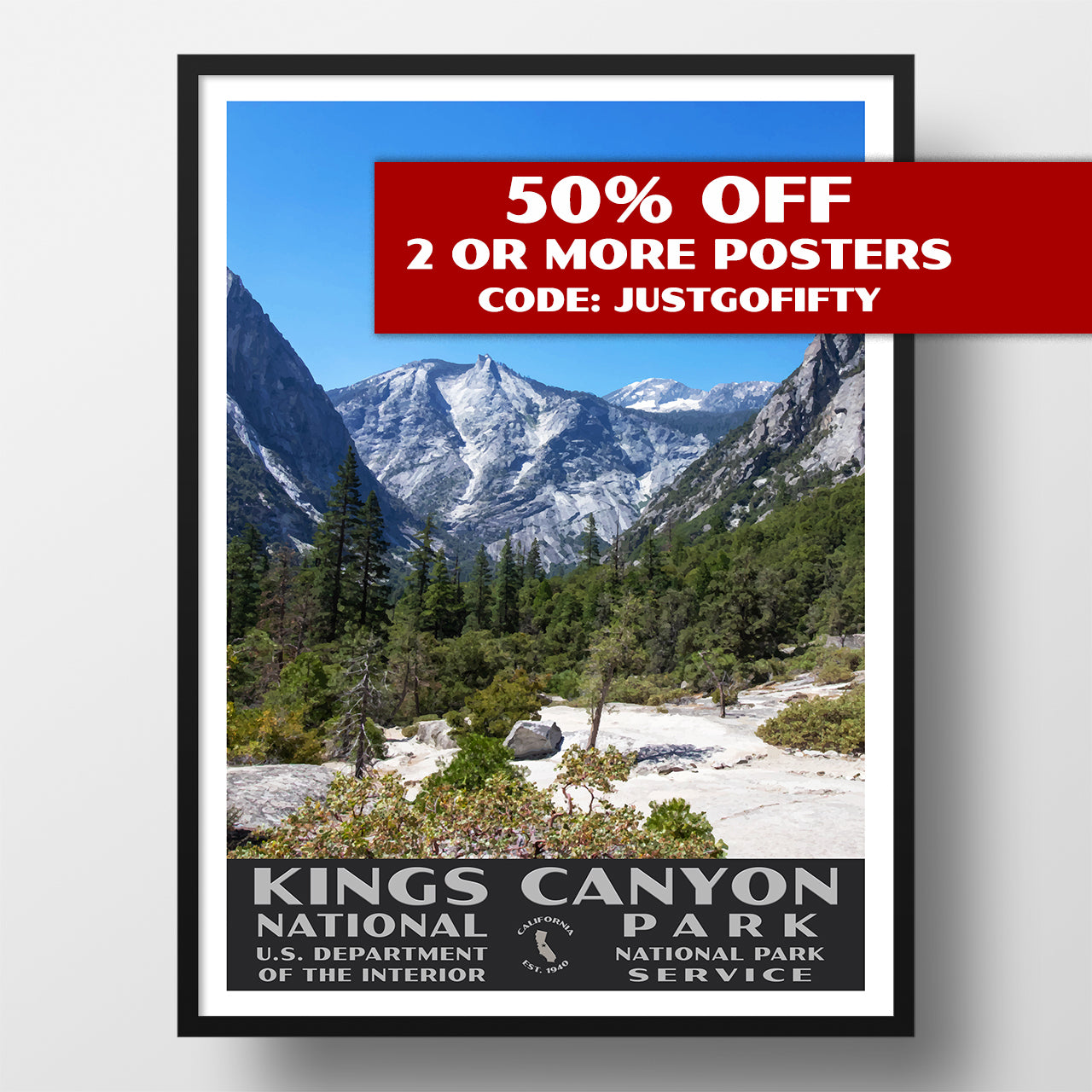 Kings Canyon national park poster
