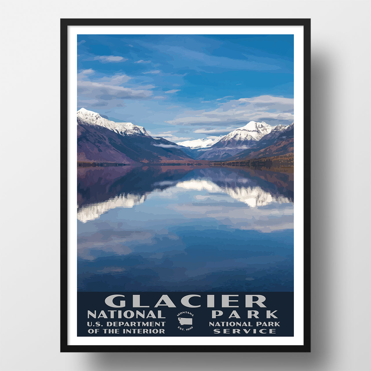 glacier national park poster lake mcdonald