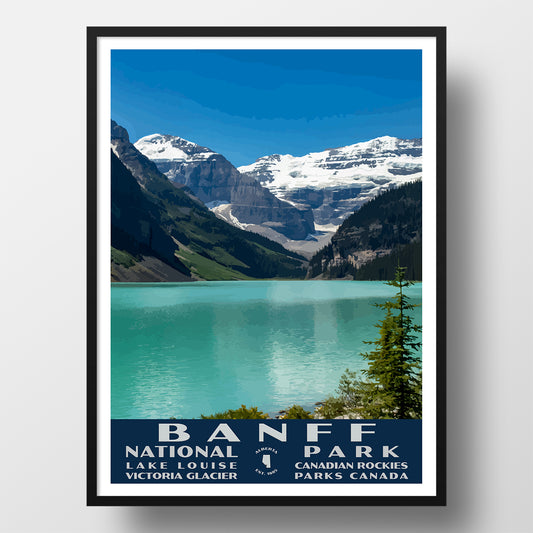 Banff national park poster (lake louise) wpa style