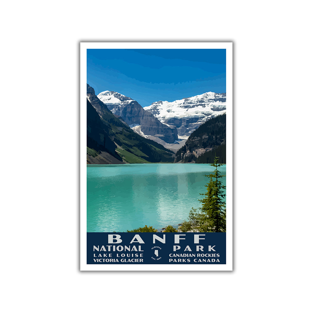 Banff National Park Poster-WPA (Lake Louise)