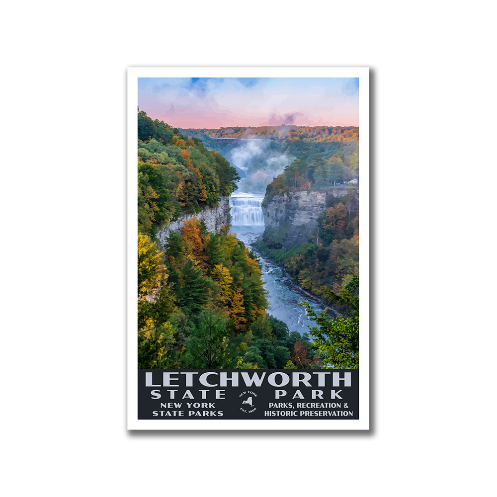 Letchworth State Park Poster - WPA (Inspiration Point in the Fall)