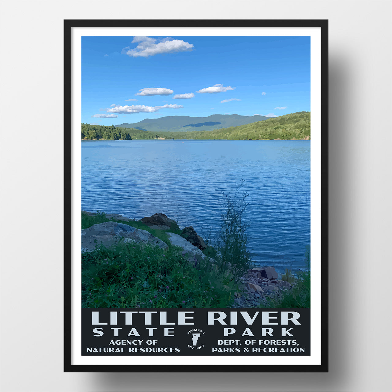 Little River State Park Poster - WPA (Waterbury Reservoir)