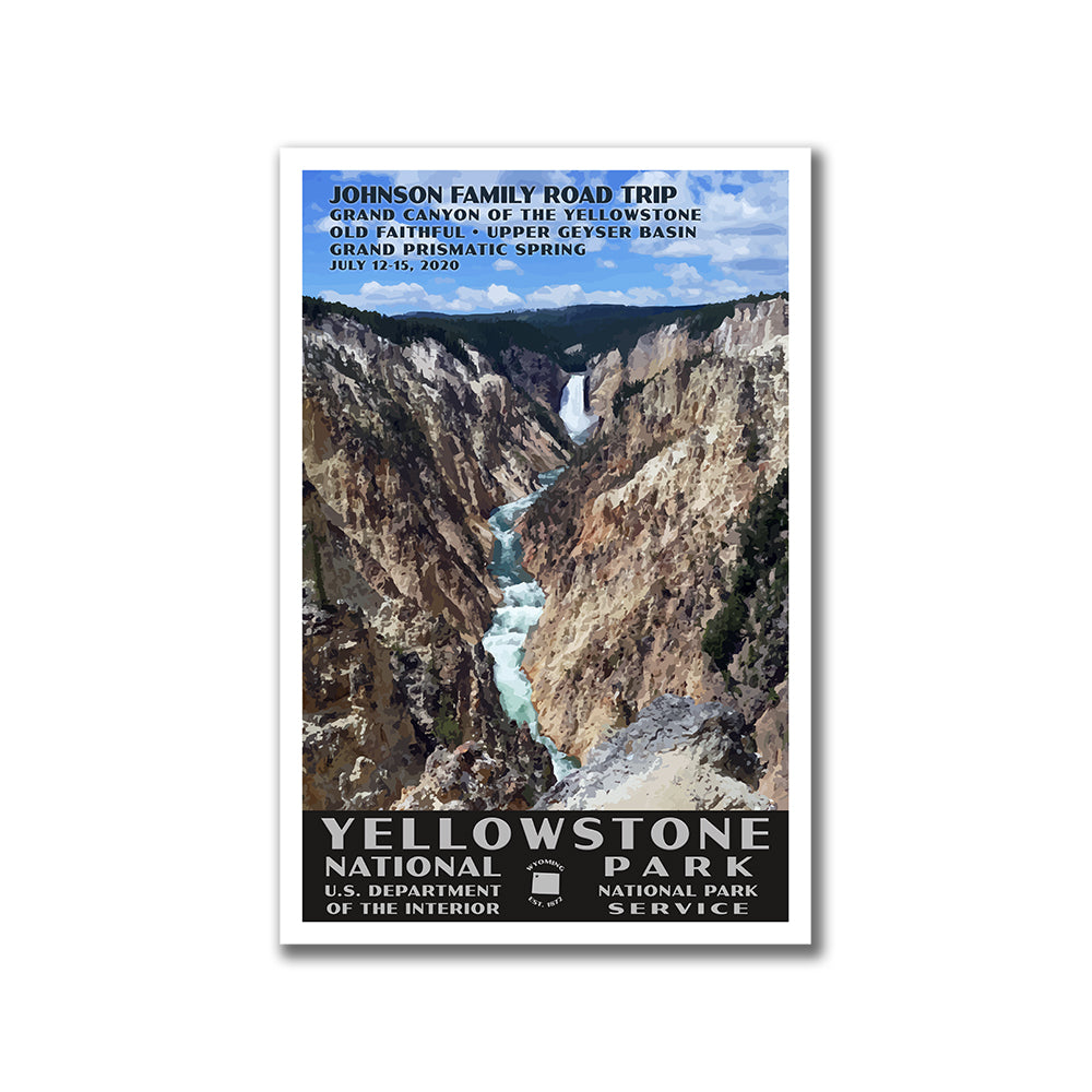 Yellowstone National Park Poster, personalized
