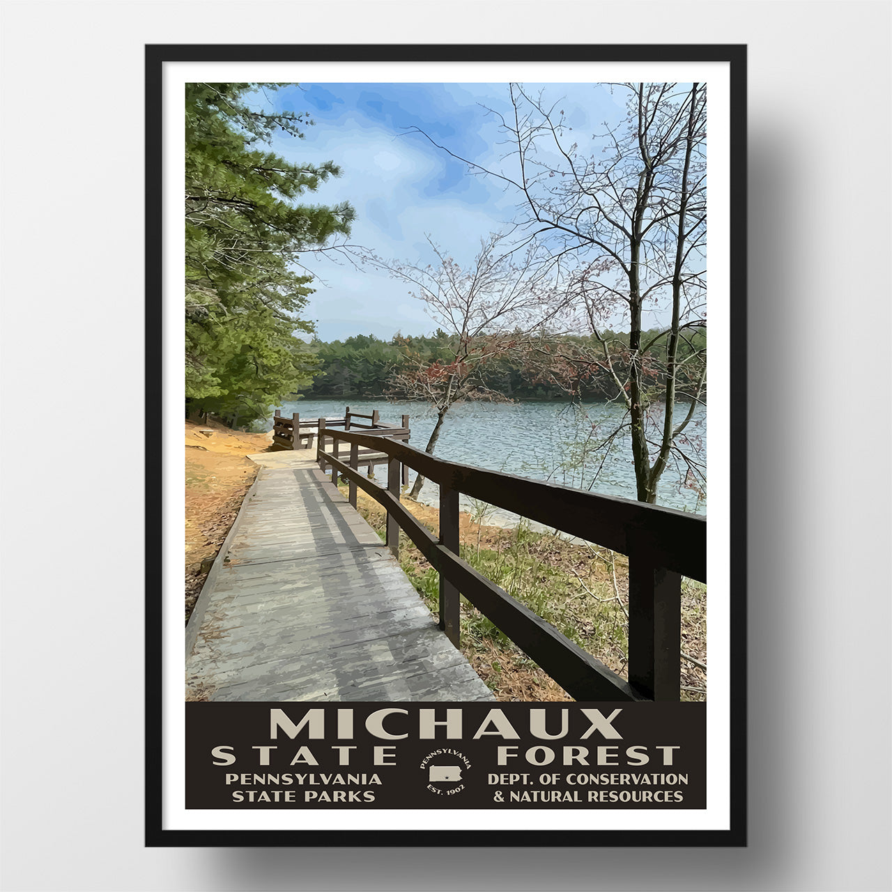Michaux State Forest Poster - WPA (Forest Walkway) (Pennsylvania State)