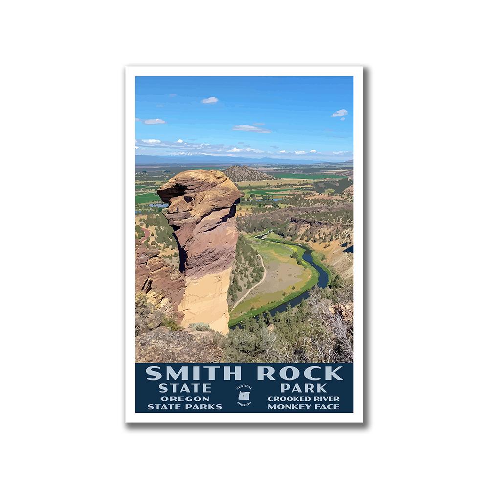 Smith Rock State Park Poster-WPA (Monkey Face)