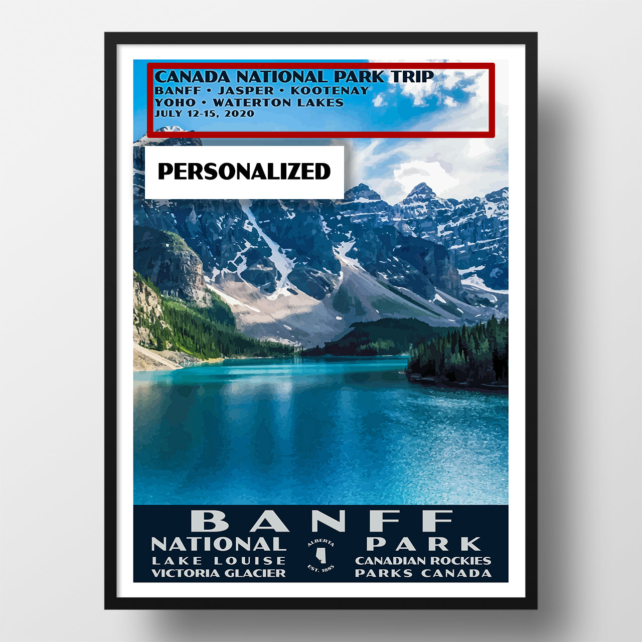Banff Naitonal Park Poster Personalized