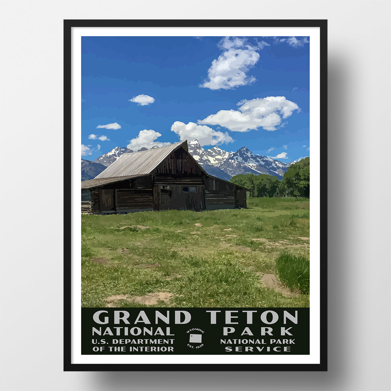 Grand Teton National Park Poster (WPA), Mormon Row