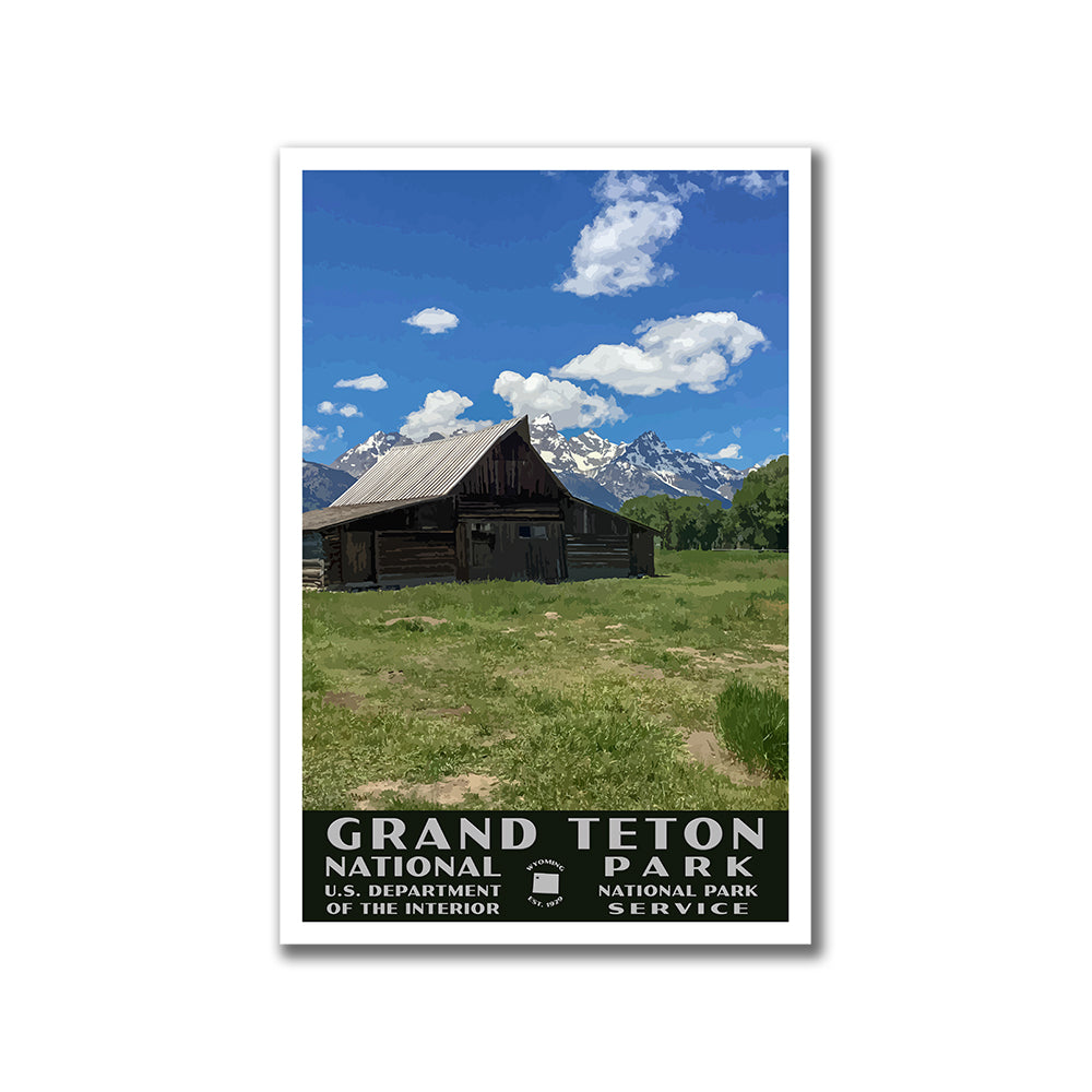 Grand Teton National Park Poster (WPA), Mormon Row