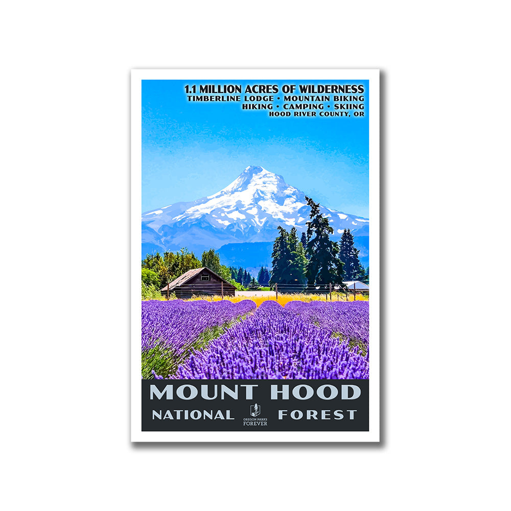 Mount Hood National Forest Poster - WPA (Lavender Fields) - OPF