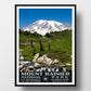 mount rainier national park poster wpa style