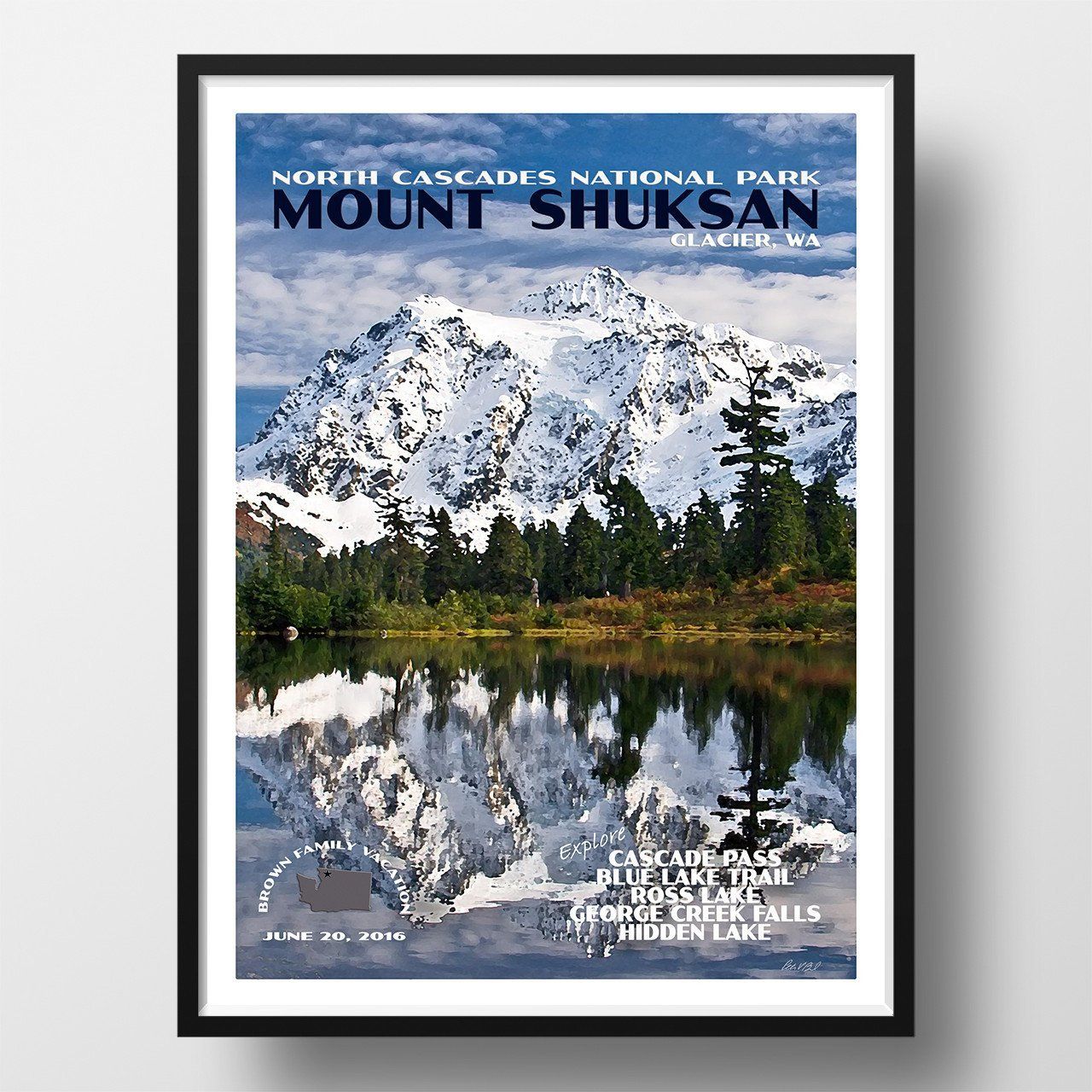 North Cascades National Park Poster-Mount Shuksan (Personalized)